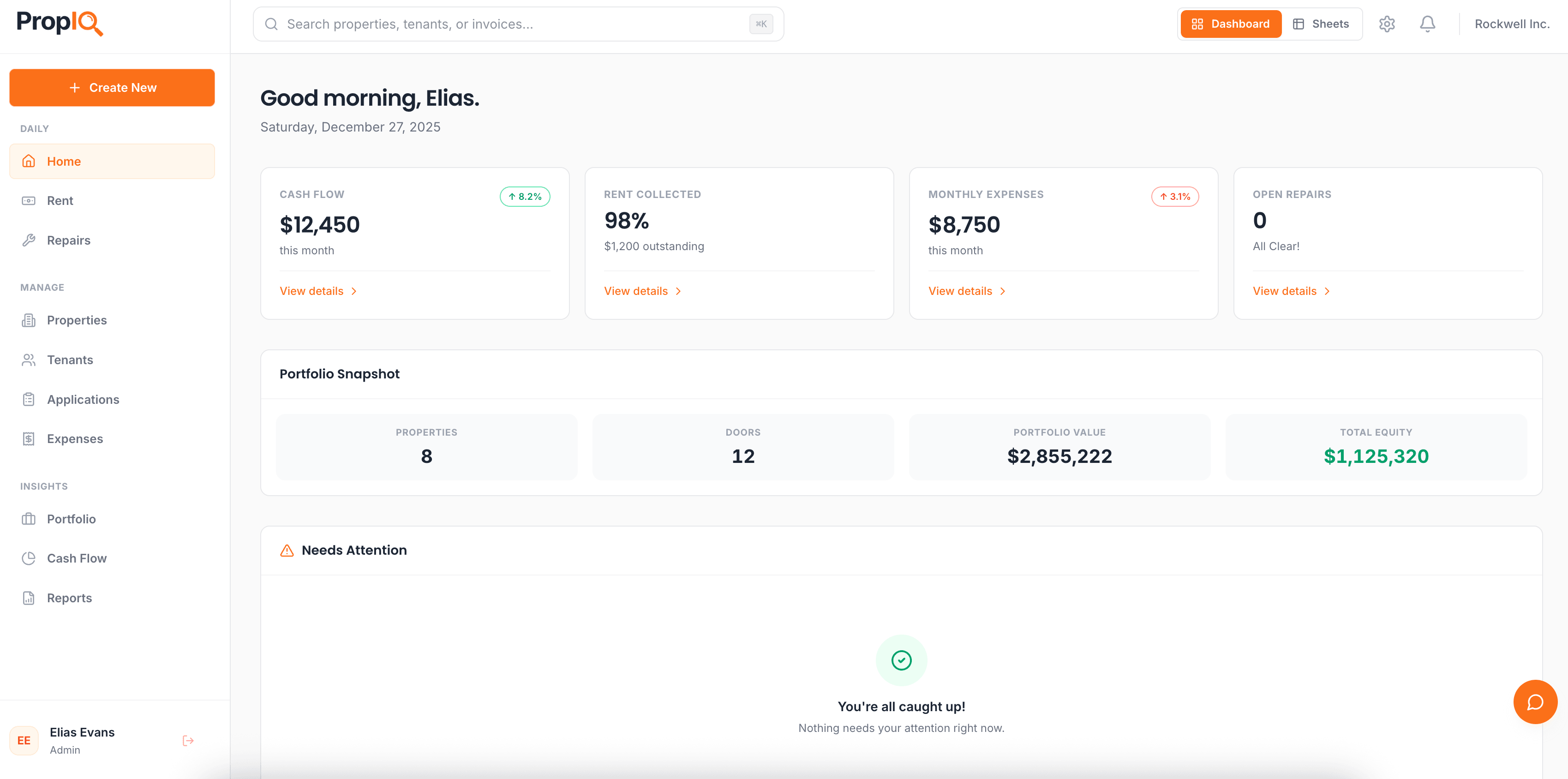 PropIQ dashboard
